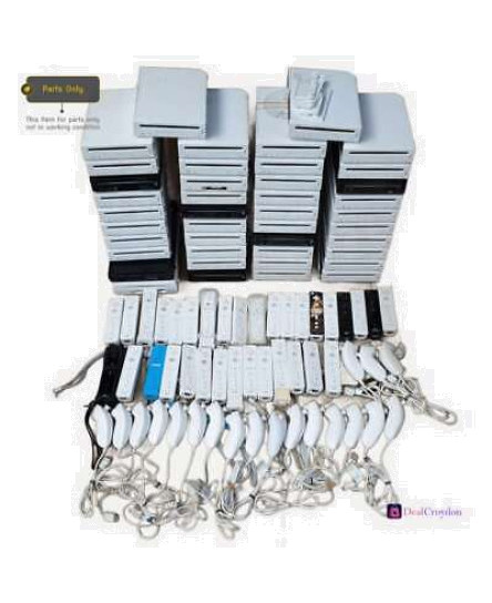 job-lot-42-x-nintendo-wii-consoles-mixed-controllers-remotes-spare-repair