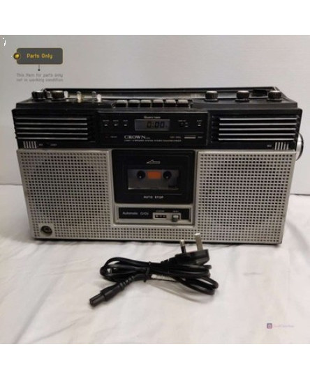 crown-csc-656l-stereo-2way-4-speaker-system-radio-recorder-boombox-for-parts