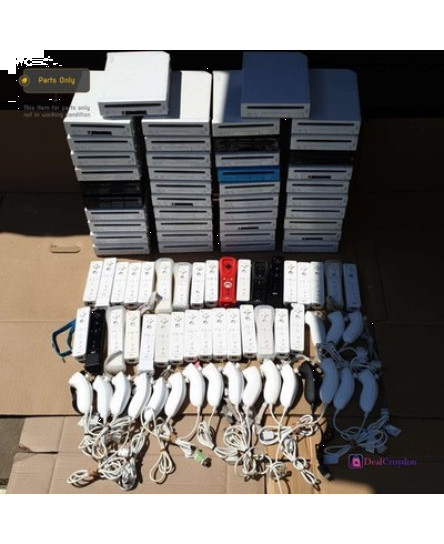 job-lot-42-x-nintendo-wii-consoles-mixed-controllers-remotes-spare-repair