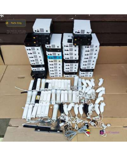 job-lot-46-x-nintendo-wii-consoles-mixed-controllers-remotes-spare-repair