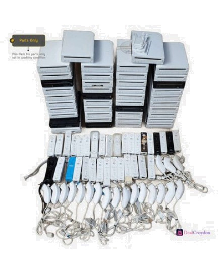 job-lot-42-x-nintendo-wii-consoles-mixed-controllers-remotes-spare-repair